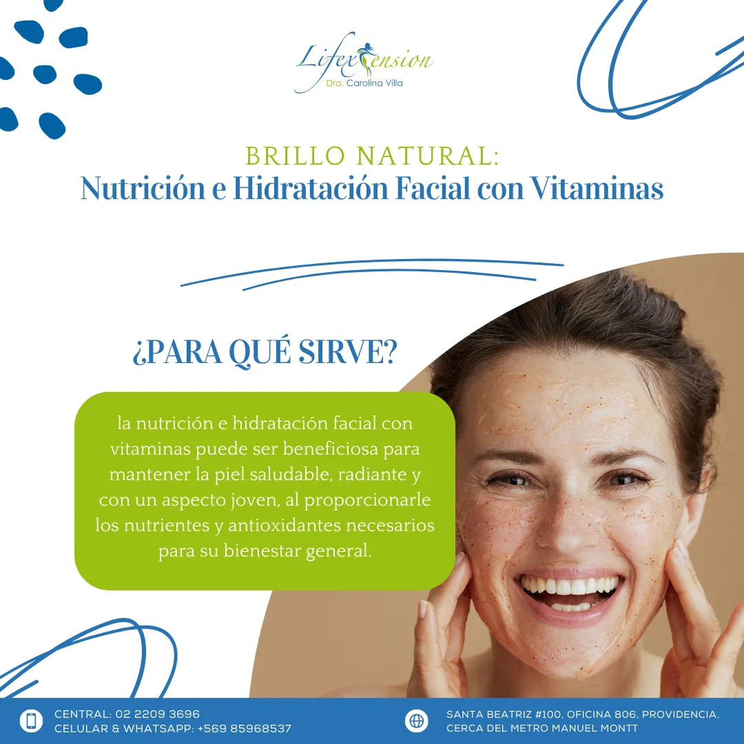 Nutrición e hidratación facial con vitaminas